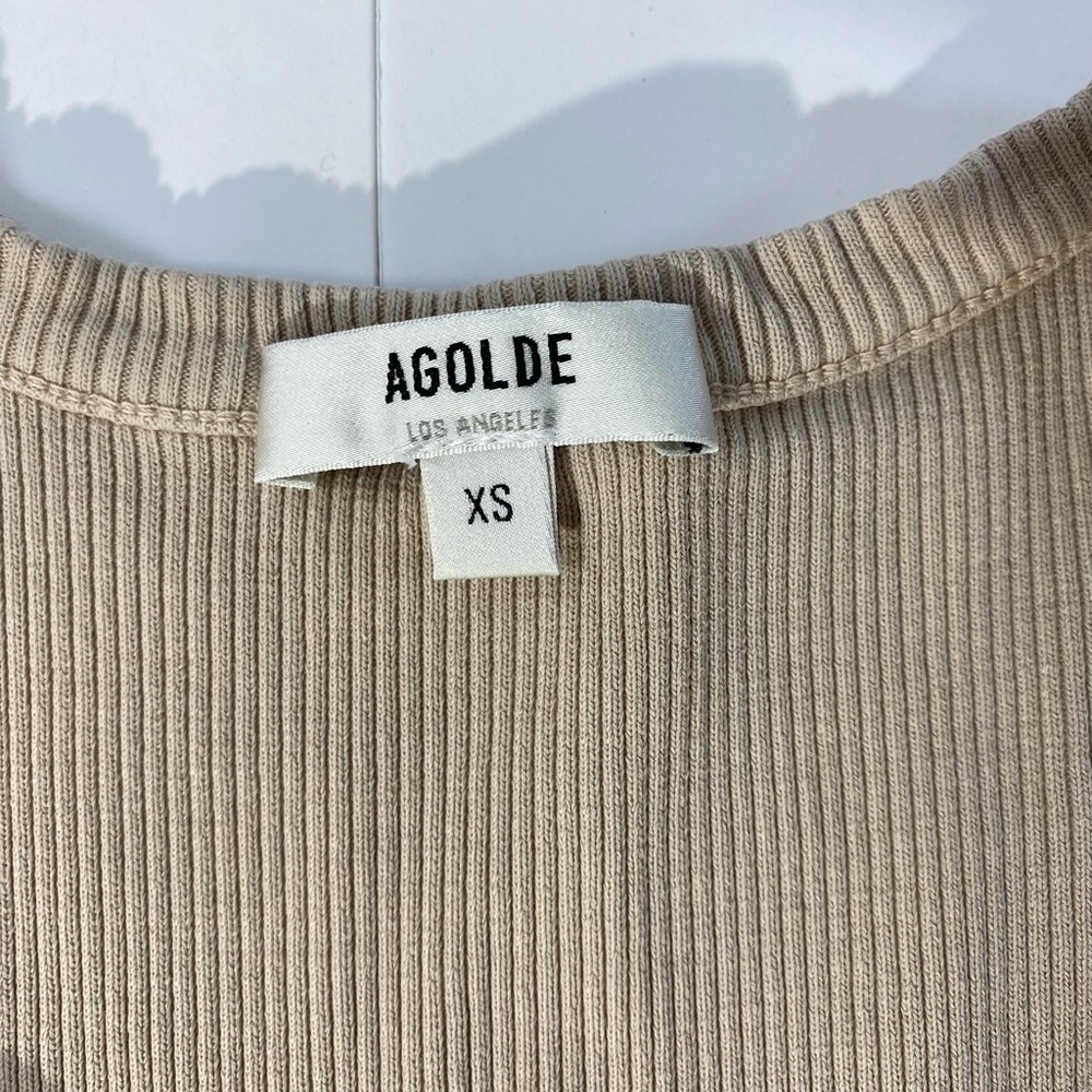 Agolde Poppy Tank Ribbed  XS  Donut - Picture 8 of 8